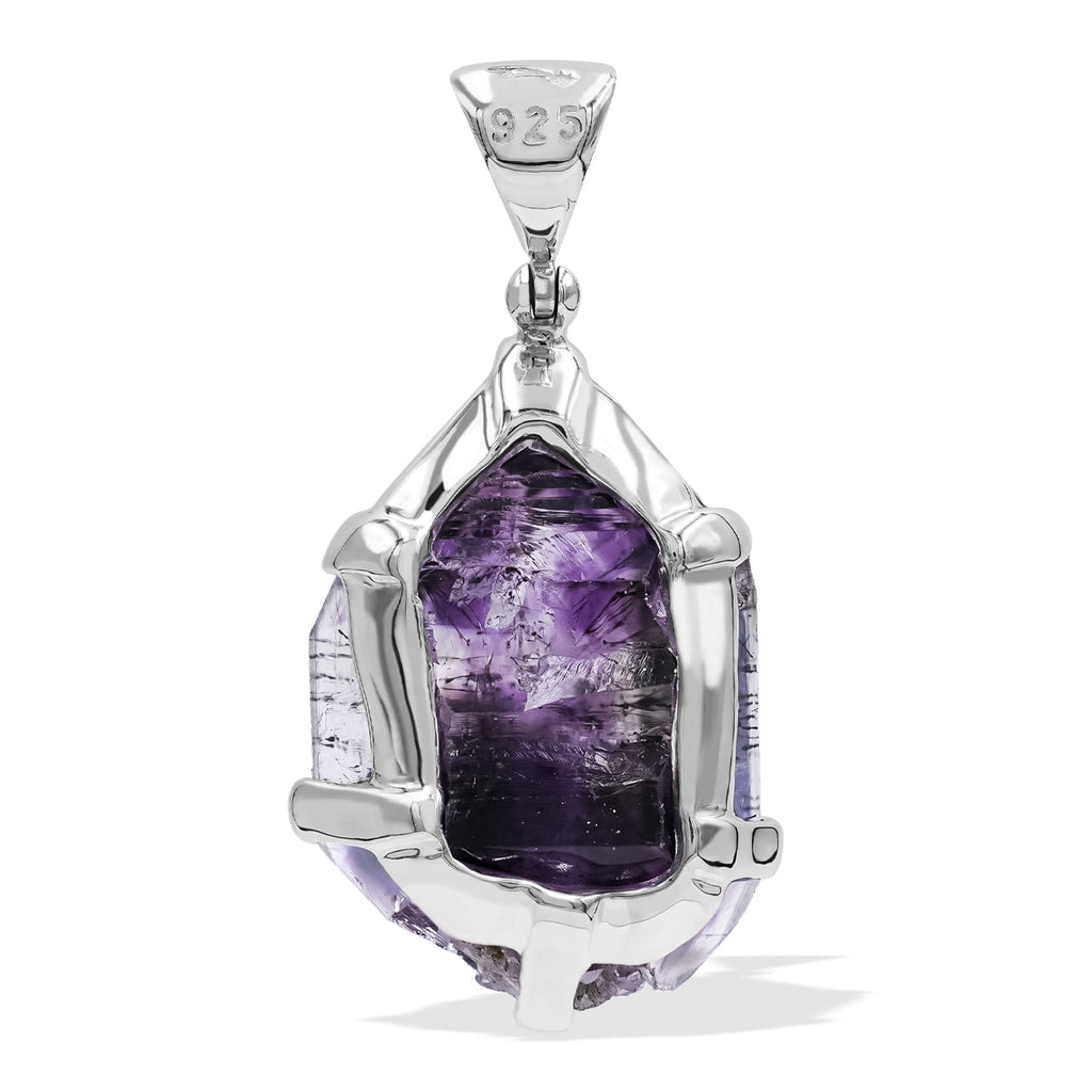 Starborn Shangaan Amethyst Crystal Prong Set Pendant in Sterling Silver