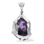 Starborn Shangaan Amethyst Crystal Prong Set Pendant in Sterling Silver