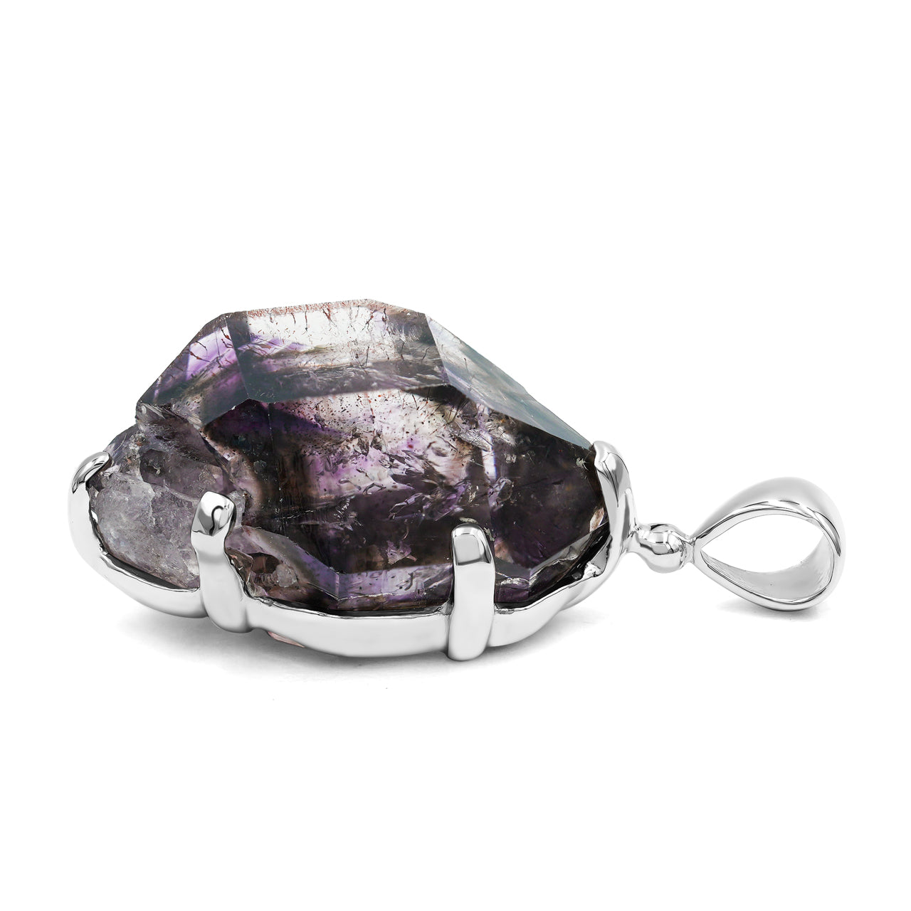 Starborn Shangaan Amethyst Crystal Prong Set Pendant in Sterling Silver