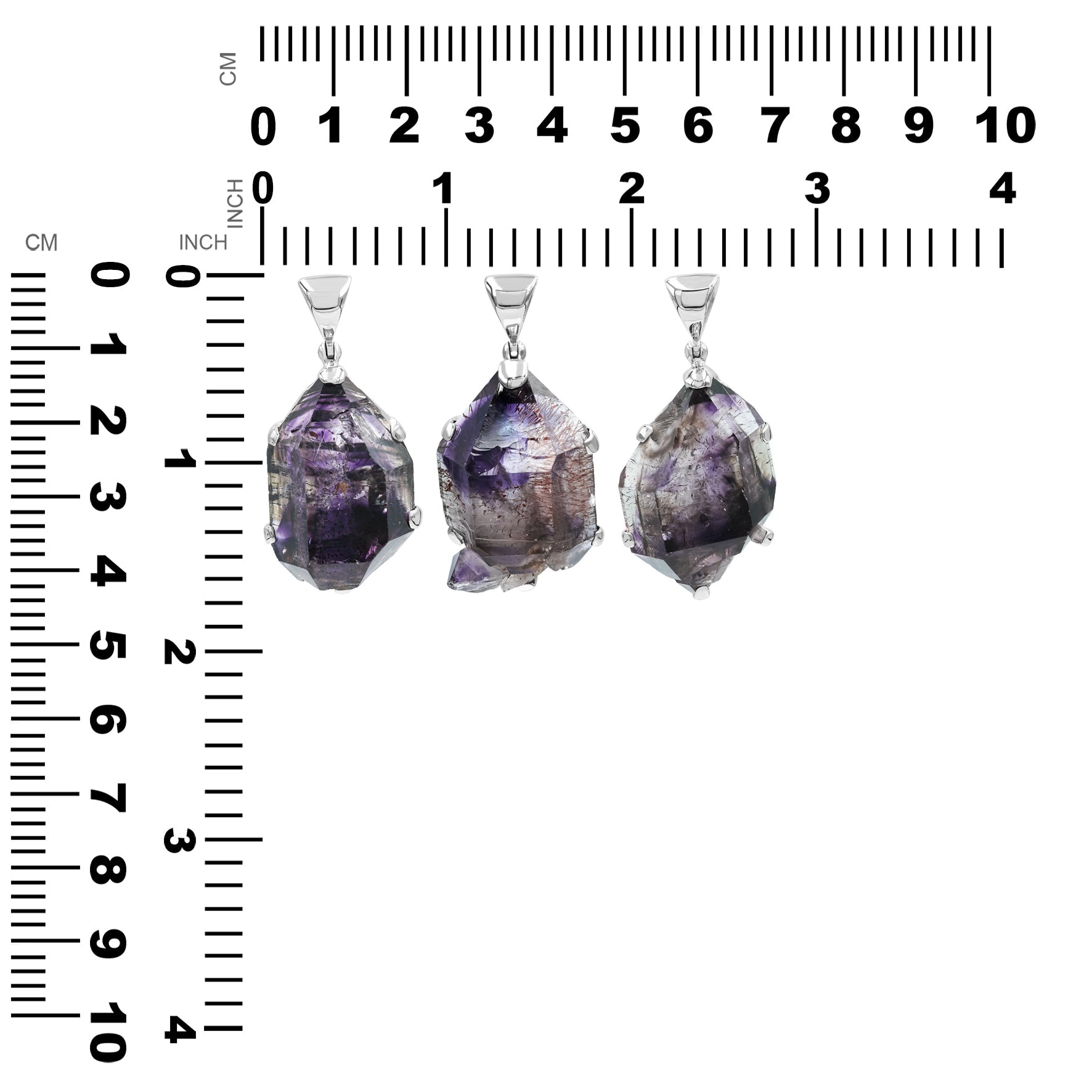 Starborn Shangaan Amethyst Crystal Prong Set Pendant in Sterling Silver