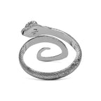 Starborn Coiled Snake Ring with Faceted Amethyst in Sterling Silver
