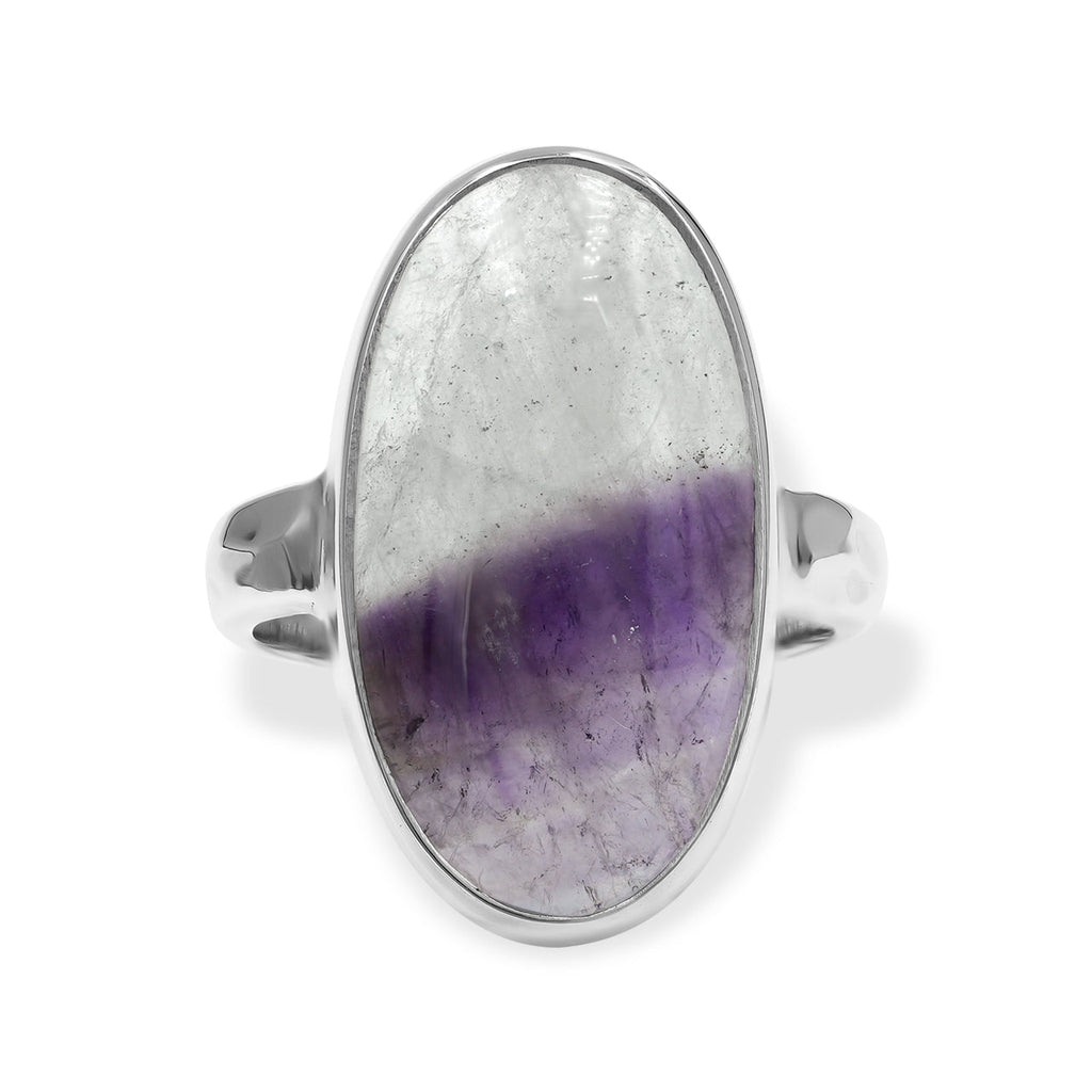 Starborn Duality Amethyst Oval Ring in Sterling Silver