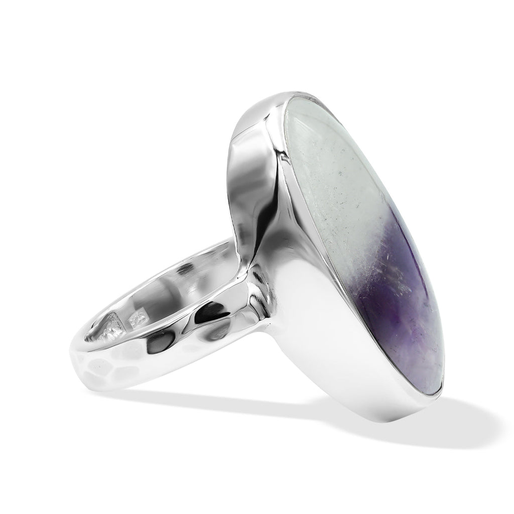 Starborn Duality Amethyst Oval Ring in Sterling Silver