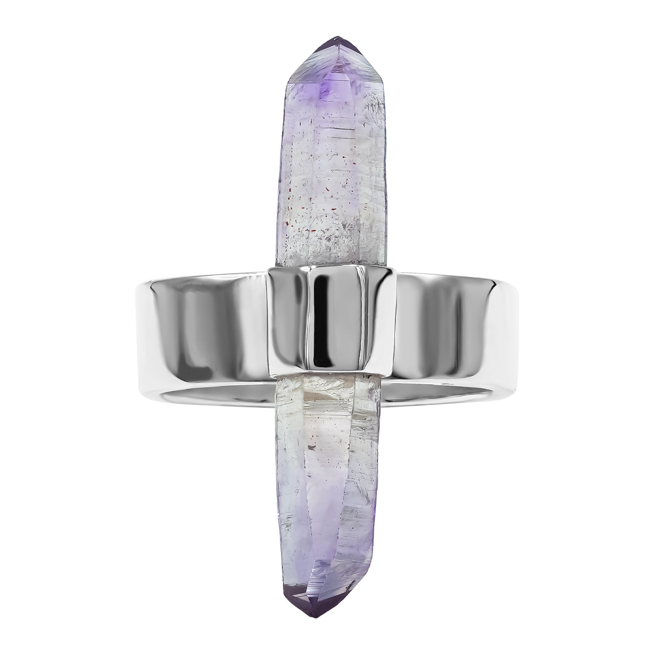 Starborn Vera Cruz Amethyst Crystal with Silver Band Ring in Sterling Silver
