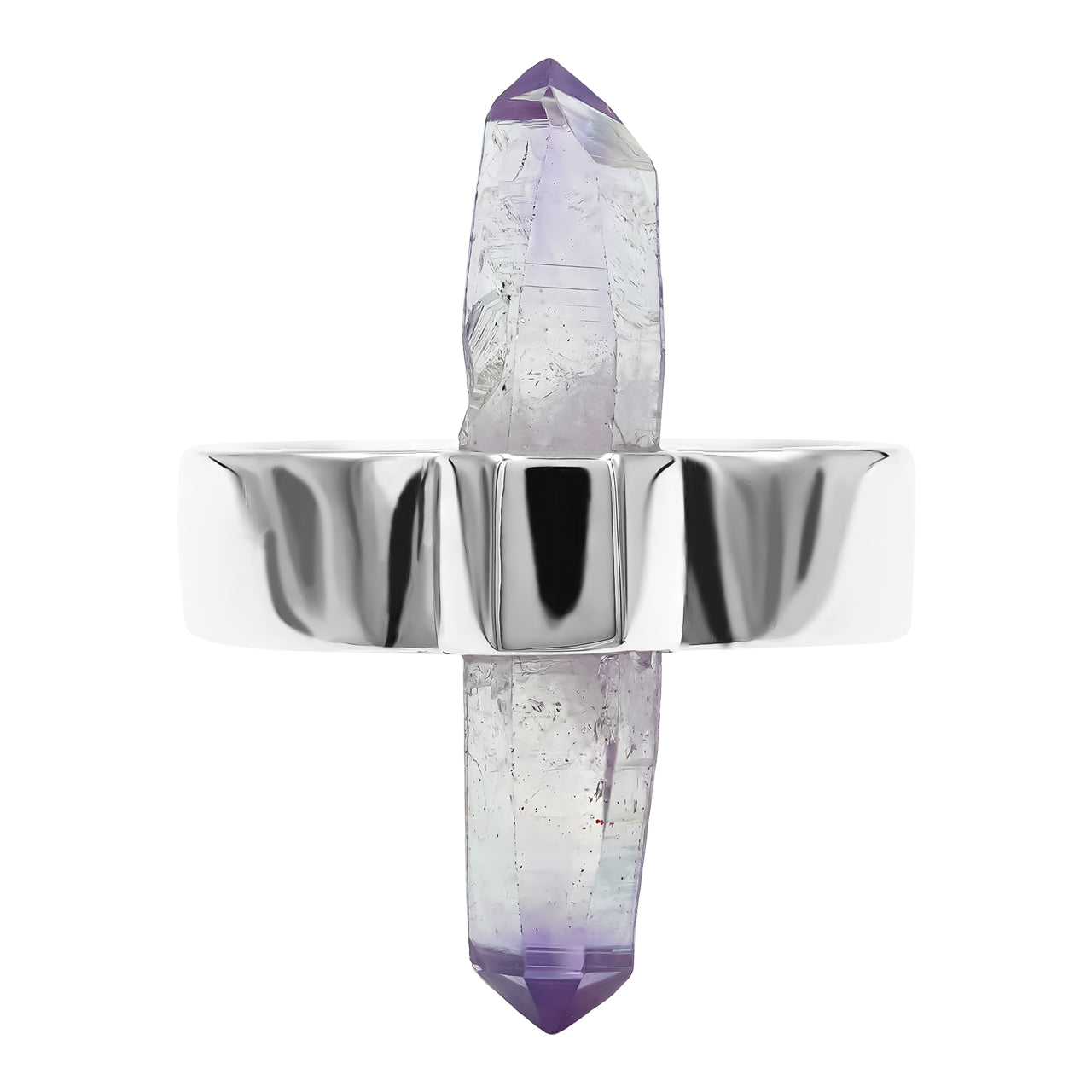 Starborn Vera Cruz Amethyst Crystal with Silver Band Ring in Sterling Silver