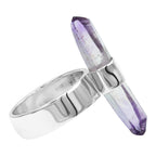 Starborn Vera Cruz Amethyst Crystal with Silver Band Ring in Sterling Silver