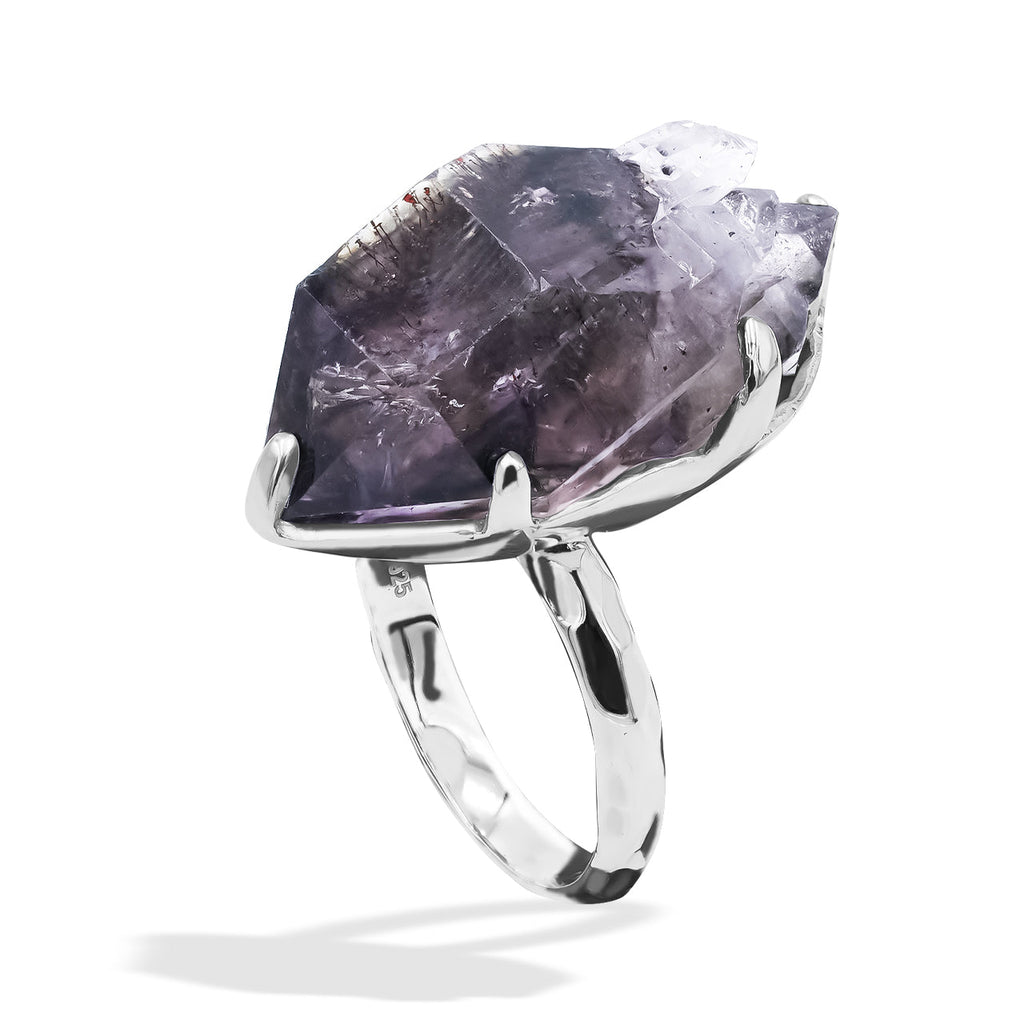 Starborn Shangaan Amethyst Crystal Prong Set Ring in Sterling Silver