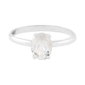 Starborn Danburite Faceted Oval Prong Set Ring in Sterling Silver