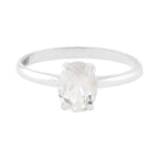Starborn Danburite Faceted Oval Prong Set Ring in Sterling Silver