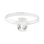 Starborn Danburite Faceted Oval Prong Set Ring in Sterling Silver