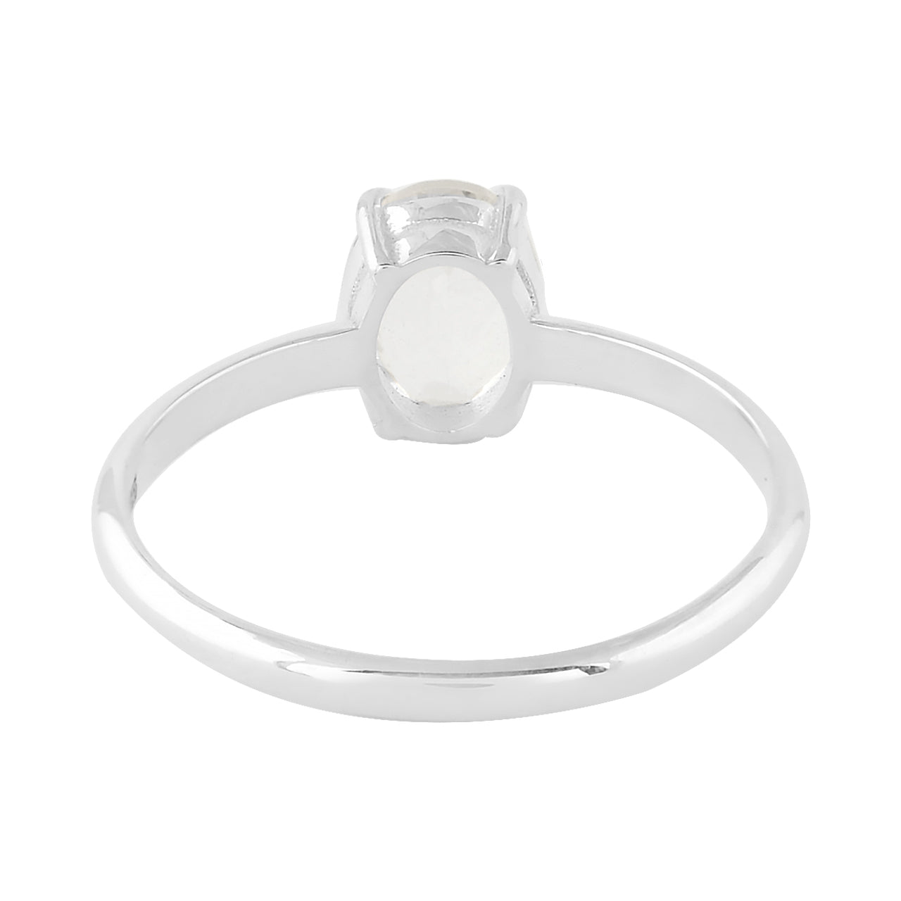 Starborn Danburite Faceted Oval Prong Set Ring in Sterling Silver
