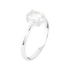 Starborn Danburite Faceted Oval Prong Set Ring in Sterling Silver