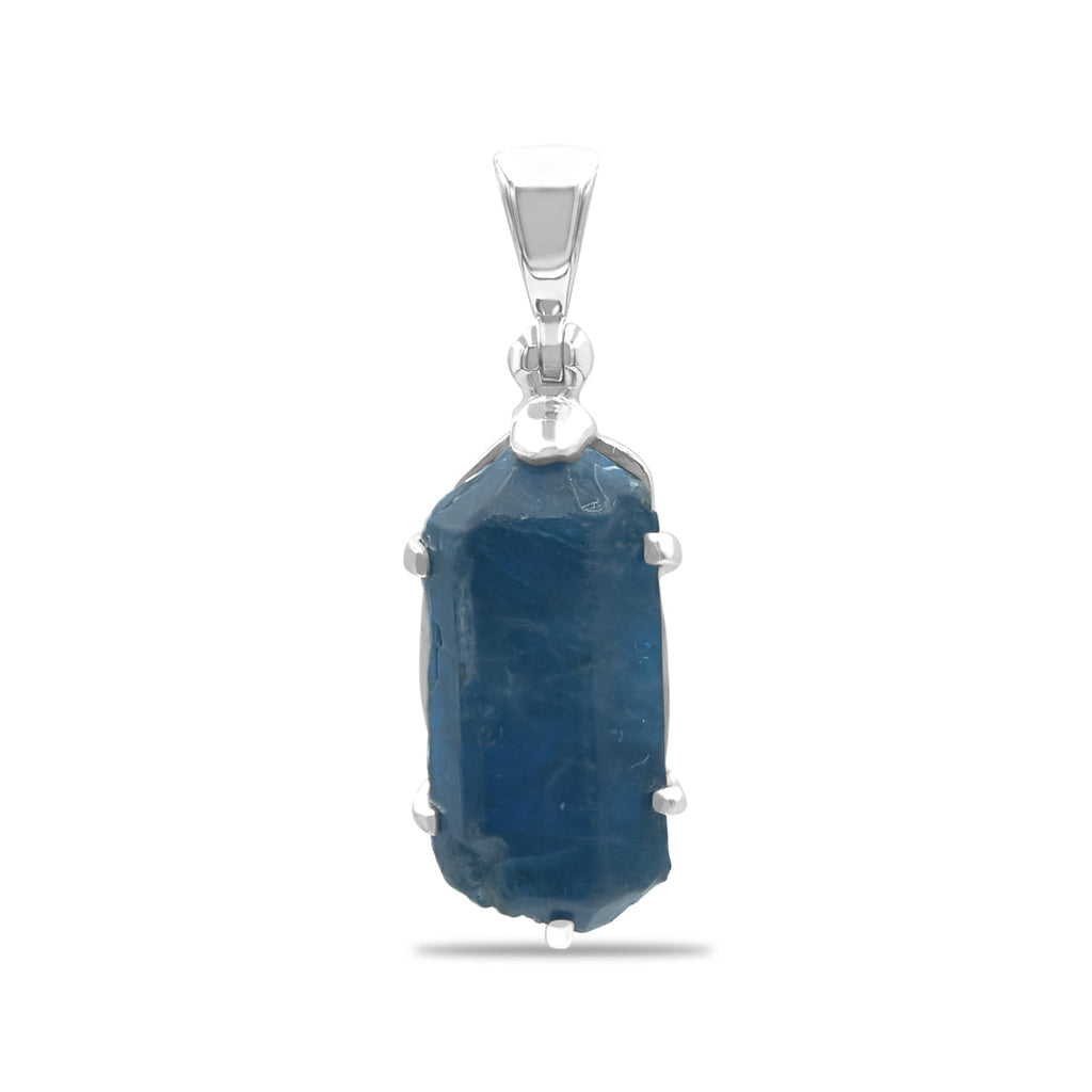 Starborn Blue Apatite Crystal Pendant in Sterling Silver