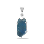 Starborn Blue Apatite Crystal Pendant in Sterling Silver
