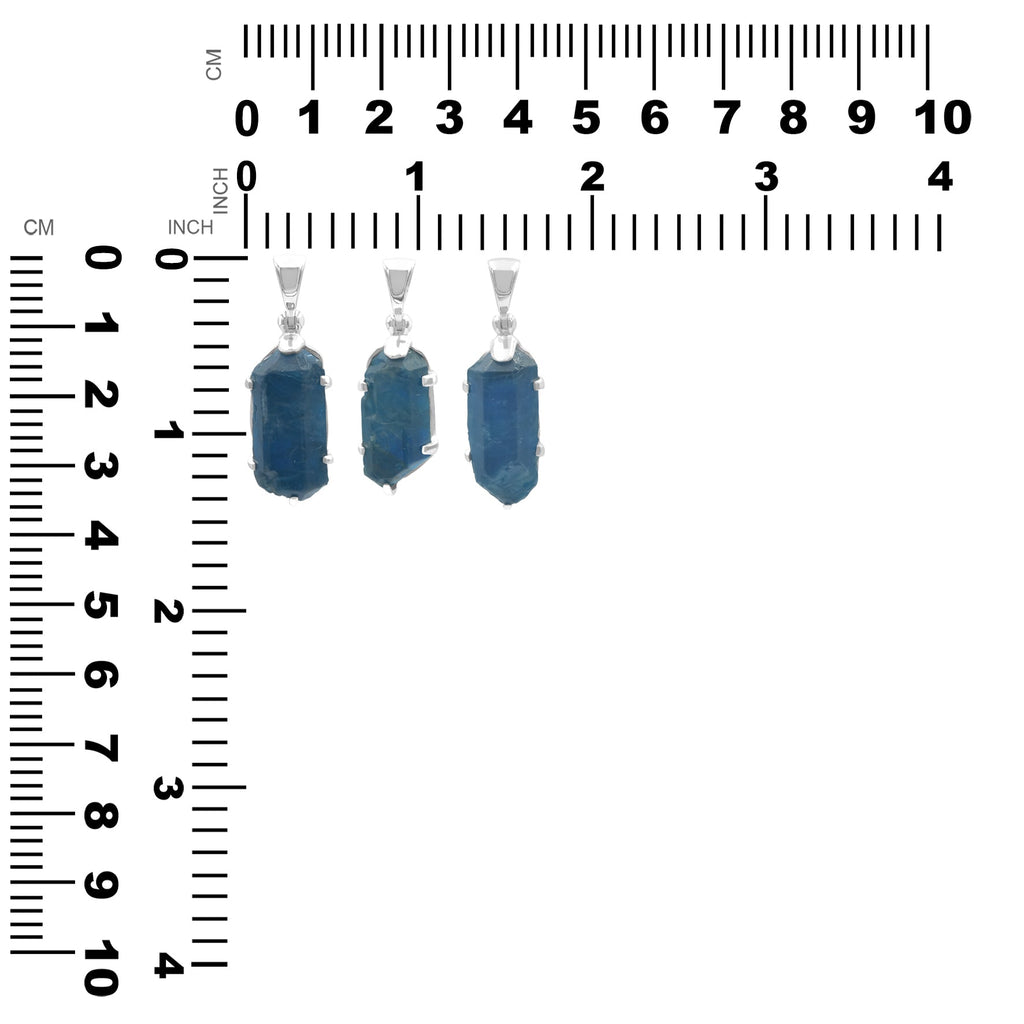 Starborn Blue Apatite Crystal Pendant in Sterling Silver