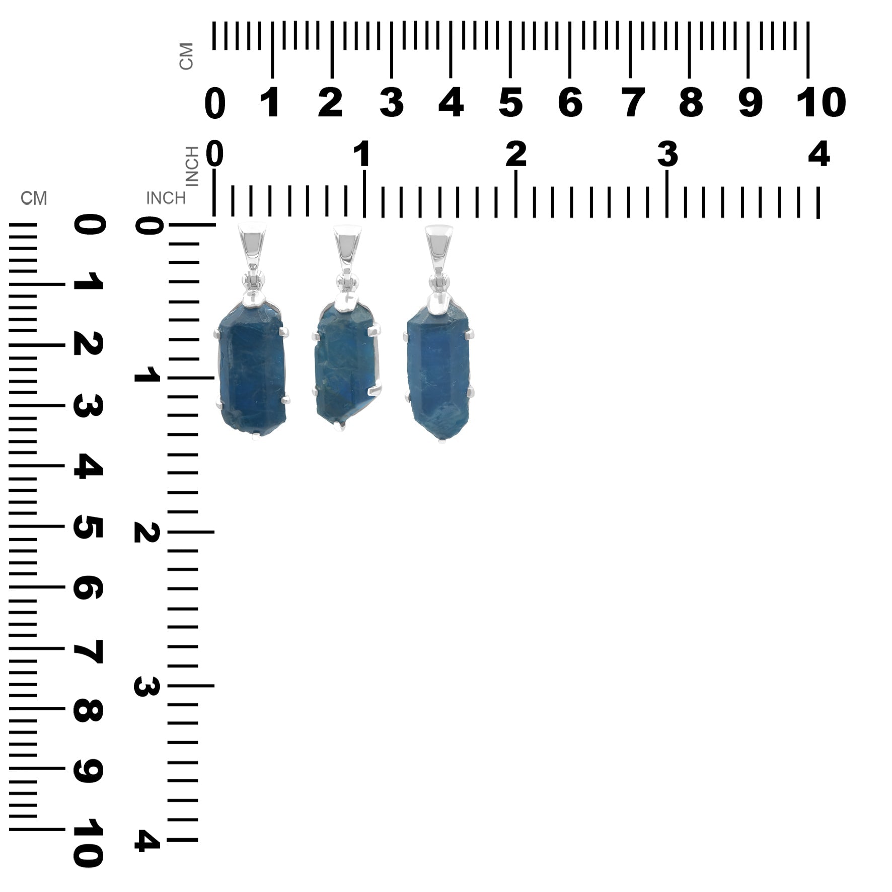 Starborn Blue Apatite Crystal Pendant in Sterling Silver