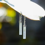Starborn Aquamarine Crystal Drop Earrings in Sterling Silver