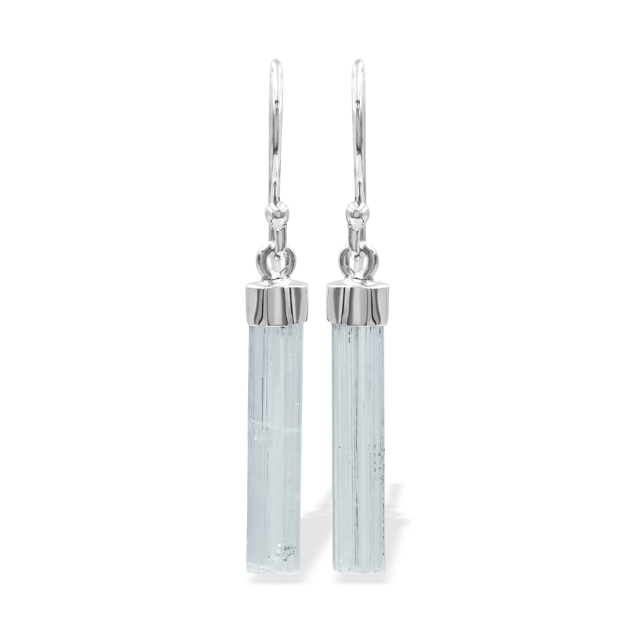 Starborn Aquamarine Crystal Drop Earrings in Sterling Silver
