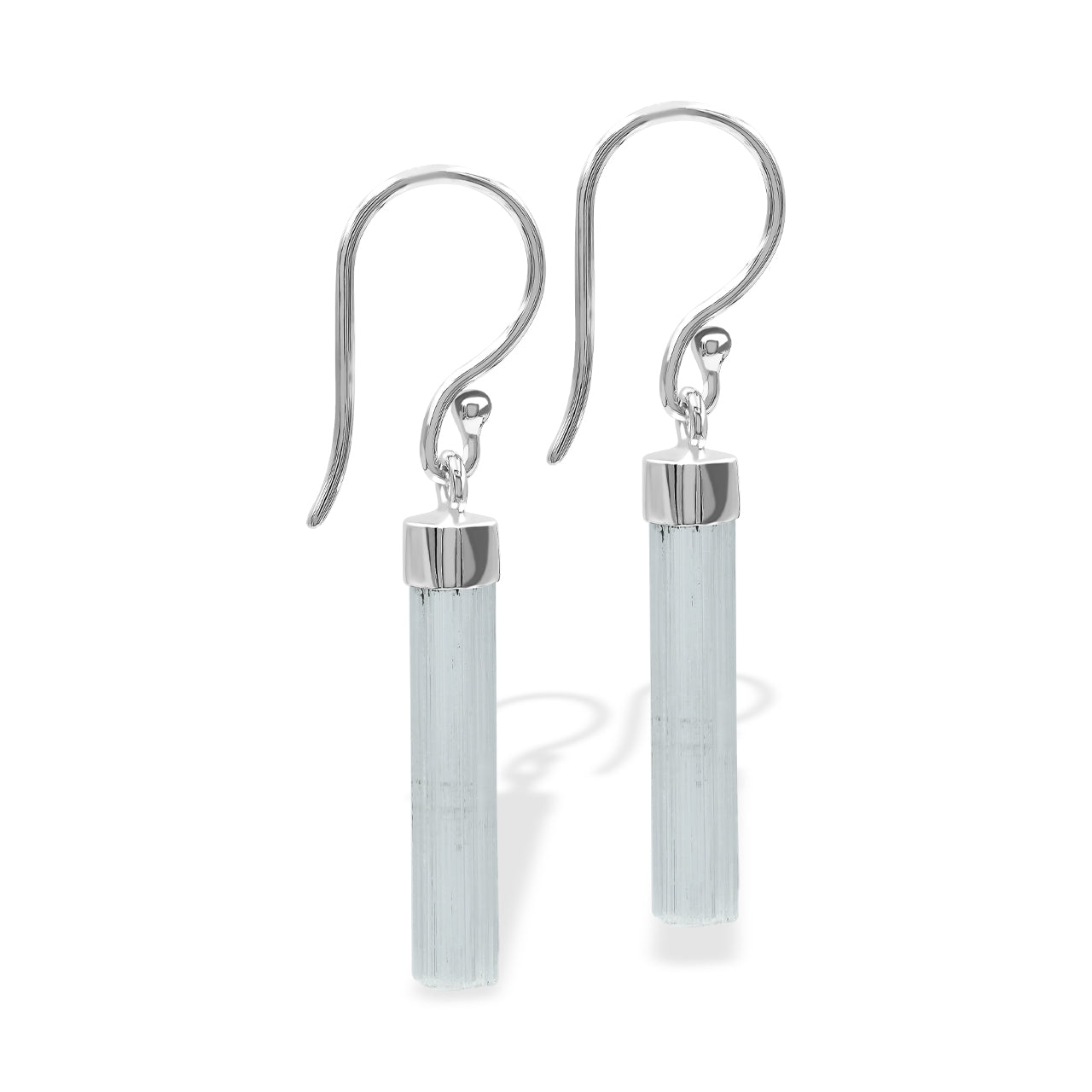 Starborn Aquamarine Crystal Drop Earrings in Sterling Silver