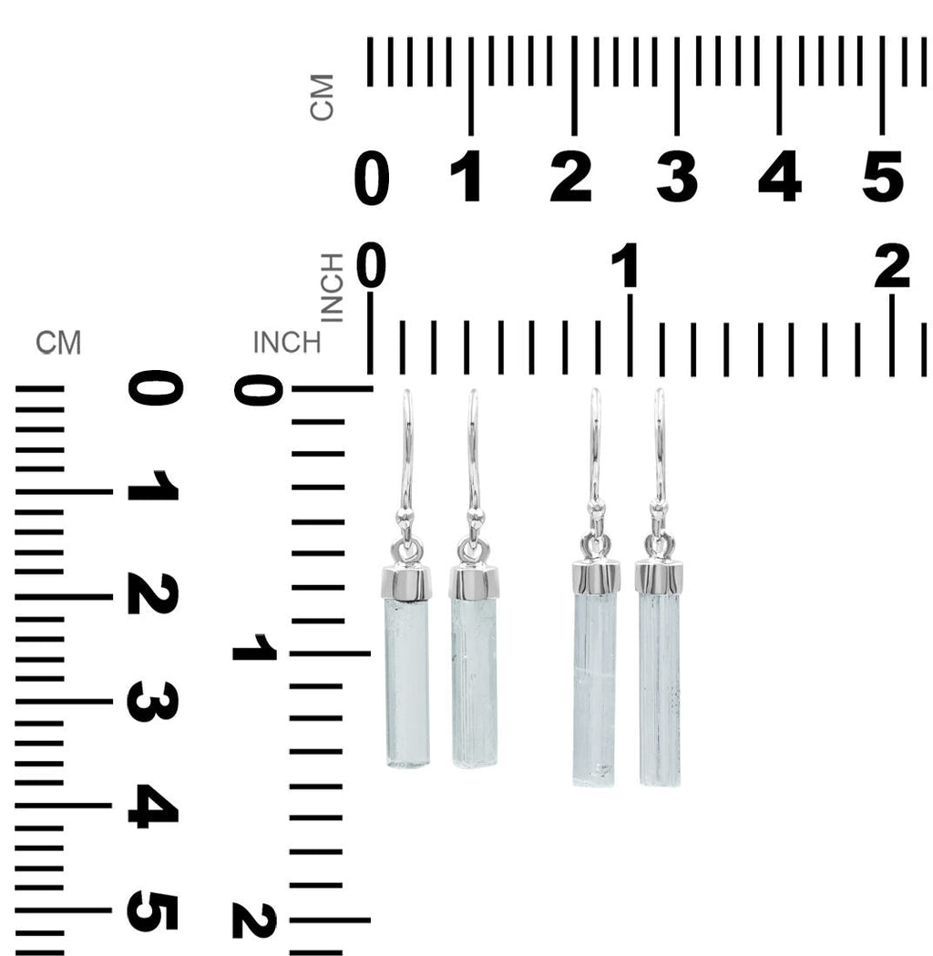 Starborn Aquamarine Crystal Drop Earrings in Sterling Silver