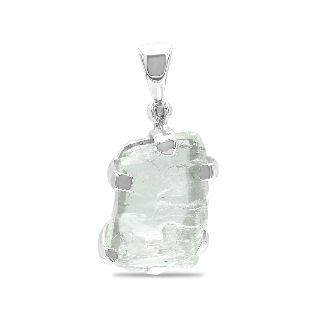 Starborn Rough Aquamarine Pendant in Sterling Silver