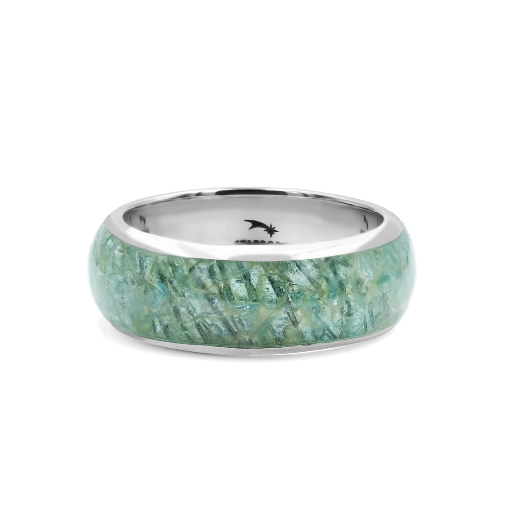 Starborn Aquamarine One Field Inlay Ring in Sterling Silver