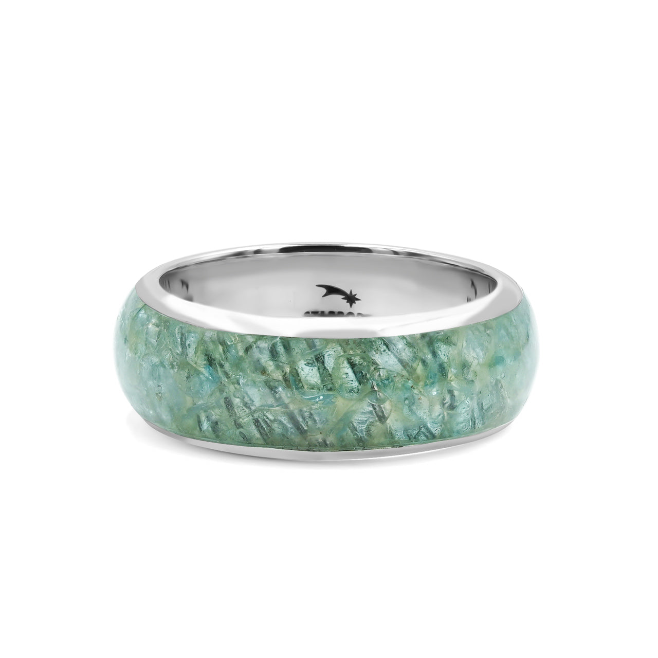 Starborn Aquamarine One Field Inlay Ring in Sterling Silver