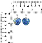 Starborn Faceted Azurite Malachite Heart Shaped Pendant with Quartz Doublet in Sterling Silver