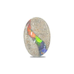 Starborn Fossil Dinosaur Bone with Ammolite Inlay Cabochon 20x30 mm Oval - 1 piece