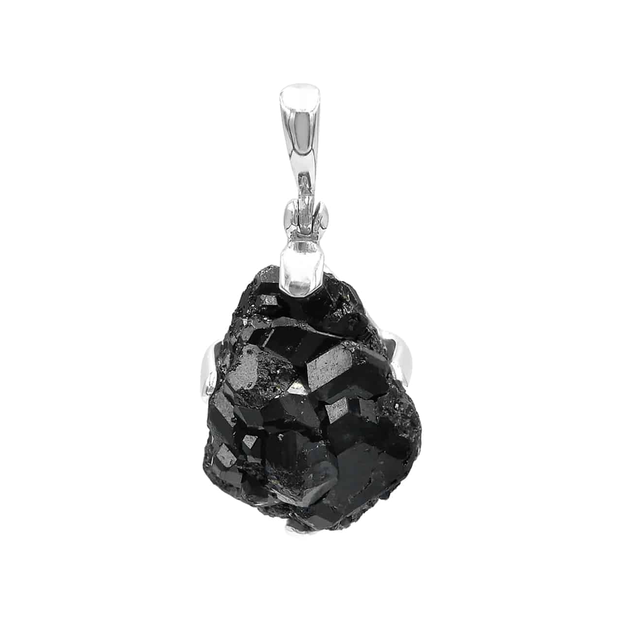 Starborn Black Garnet Crystal Pendant in Sterling Silver