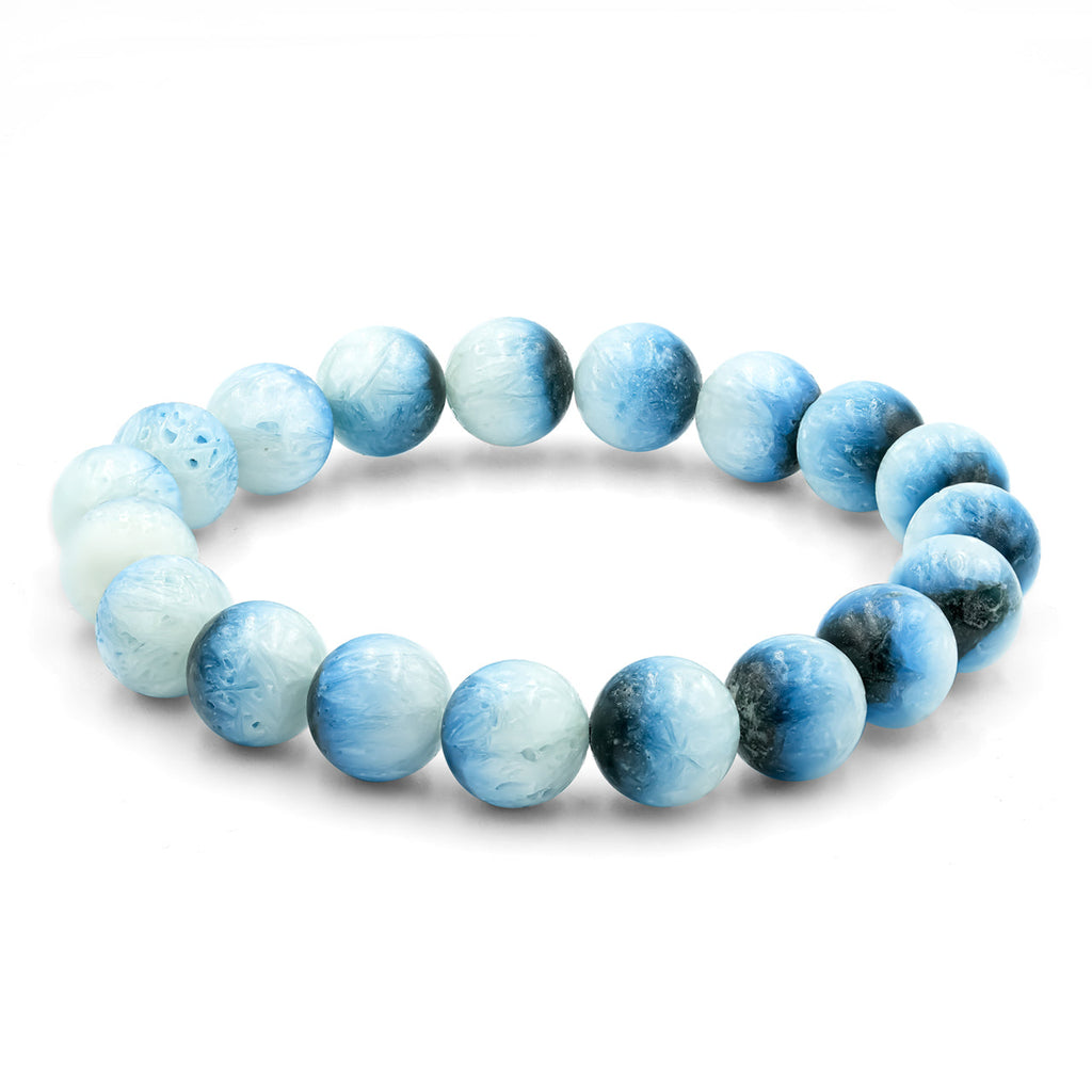 Starborn Blue Ice Glacierite Beaded Elastic Bracelet