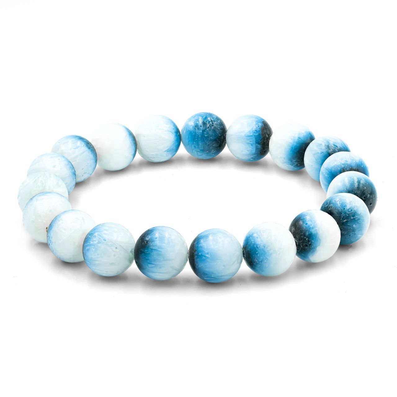 Starborn Blue Ice Glacierite Beaded Elastic Bracelet