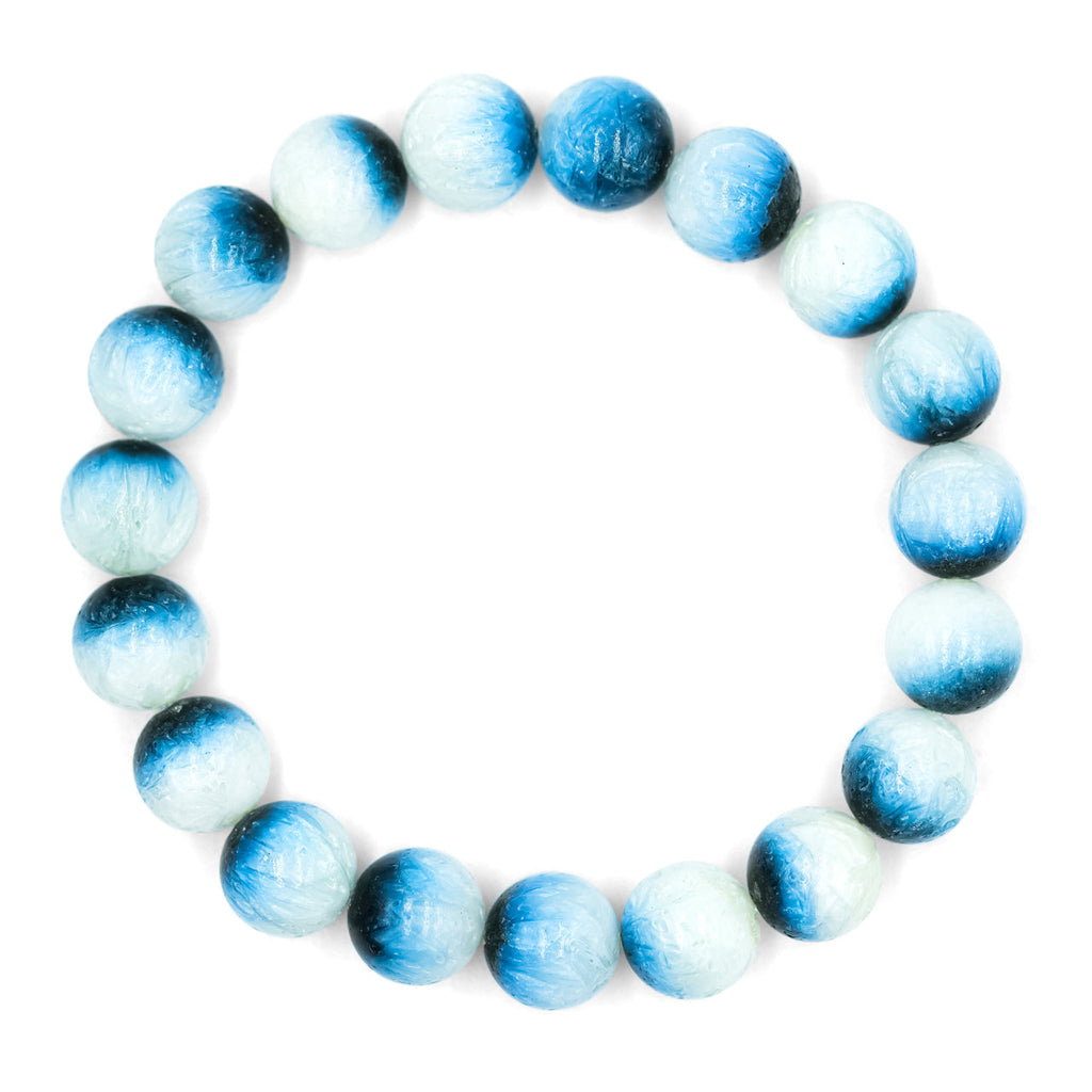 Starborn Blue Ice Glacierite Beaded Elastic Bracelet