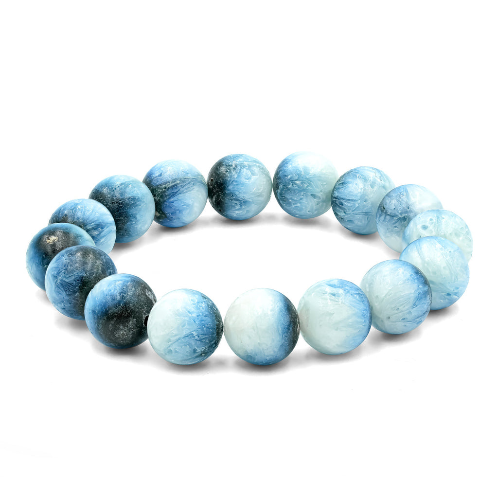 Starborn Blue Ice Glacierite Beaded Elastic Bracelet