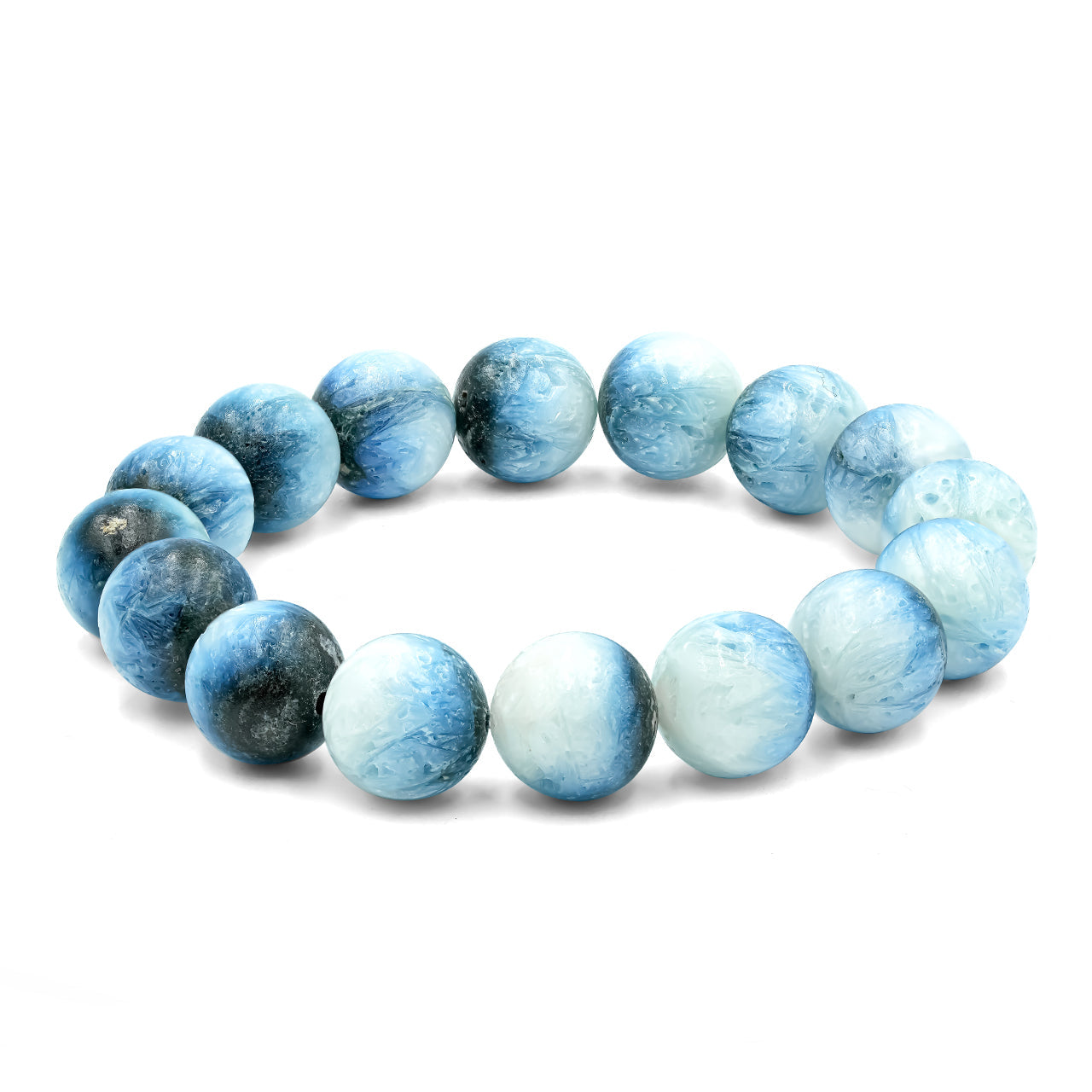 Starborn Blue Ice Glacierite Beaded Elastic Bracelet