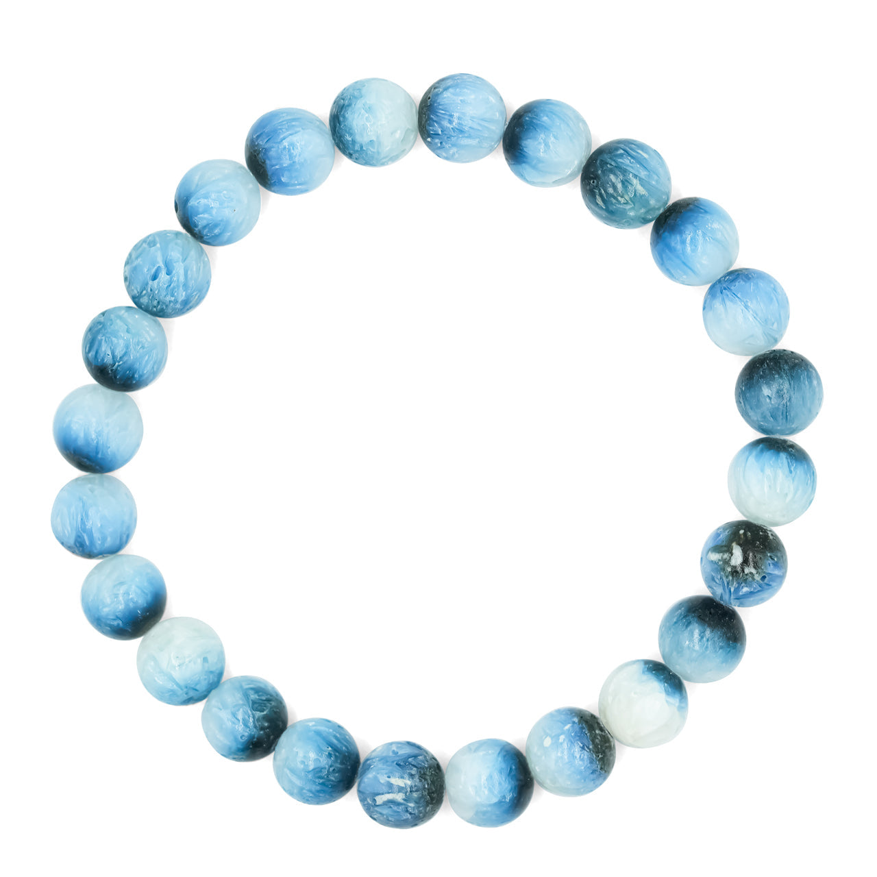 Starborn Blue Ice Glacierite Beaded Elastic Bracelet