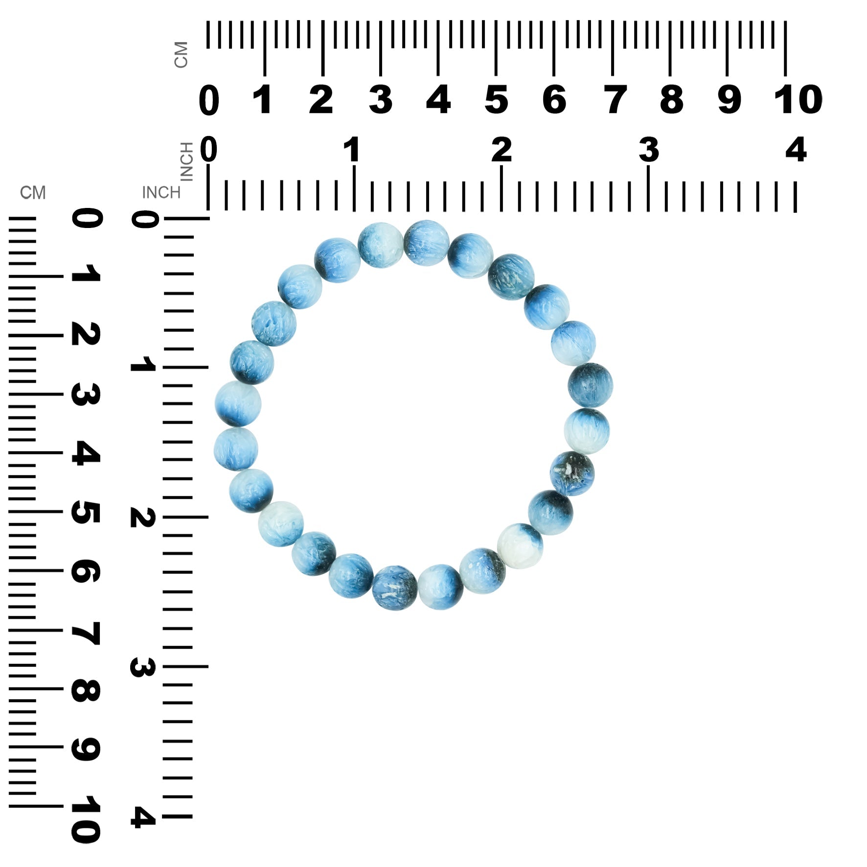 Starborn Blue Ice Glacierite Beaded Elastic Bracelet