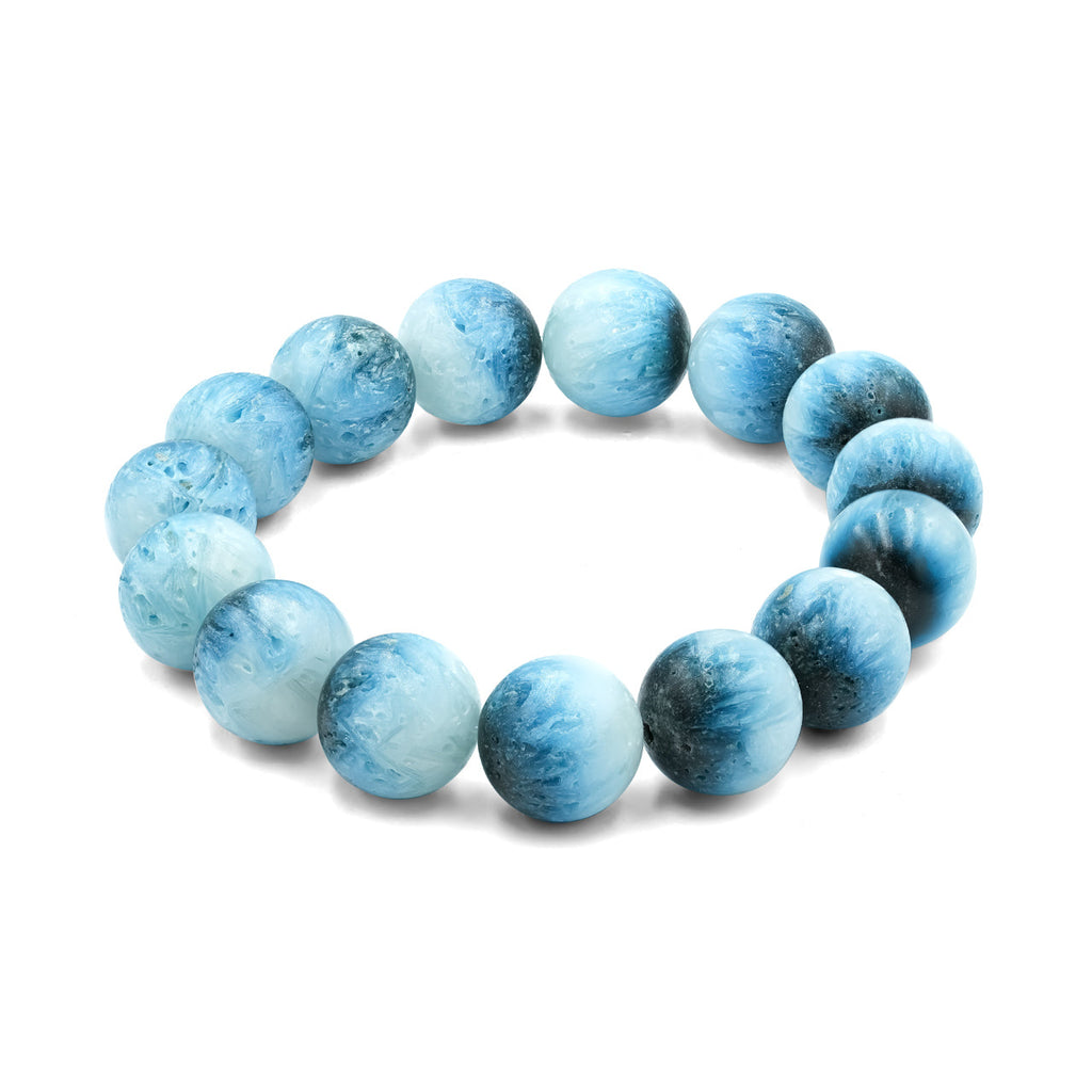 Starborn Blue Ice Glacierite Beaded Elastic Bracelet