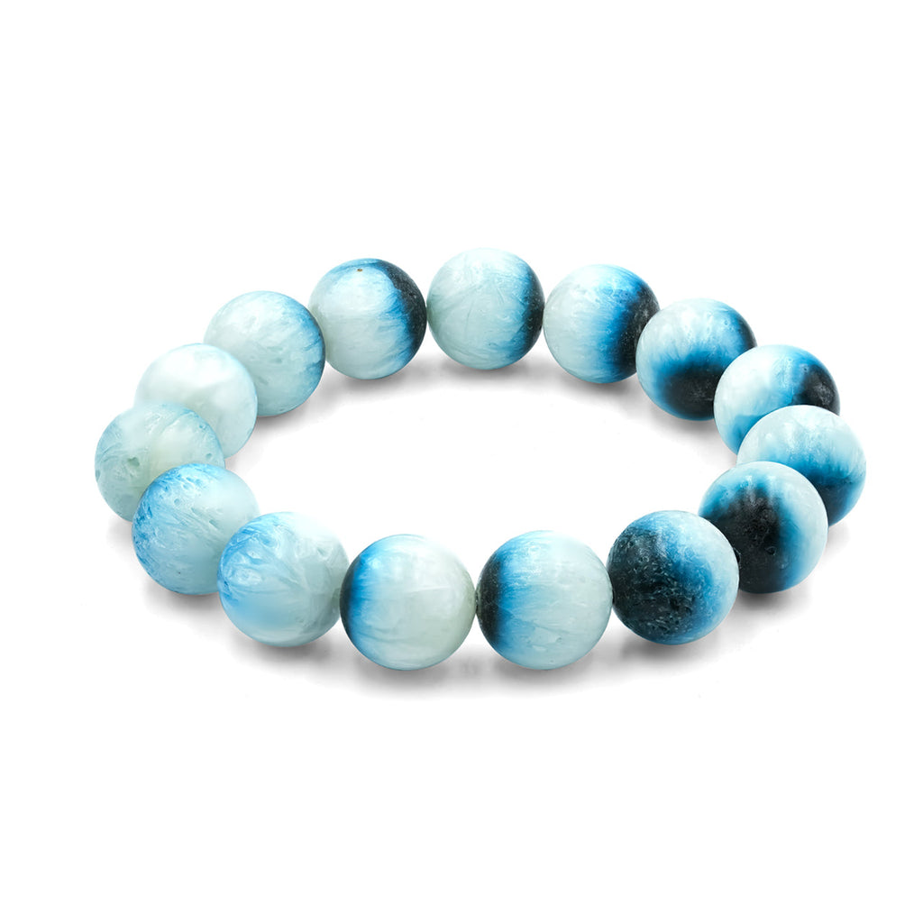 Starborn Blue Ice Glacierite Beaded Elastic Bracelet