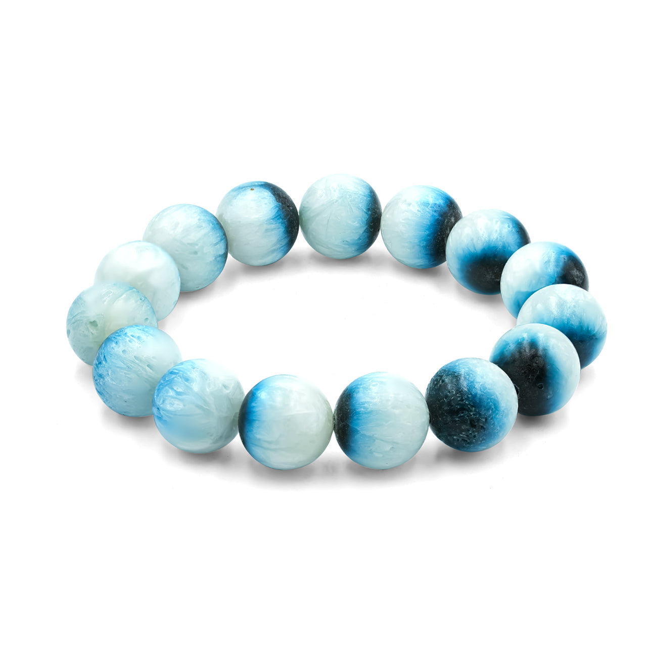 Starborn Blue Ice Glacierite Beaded Elastic Bracelet