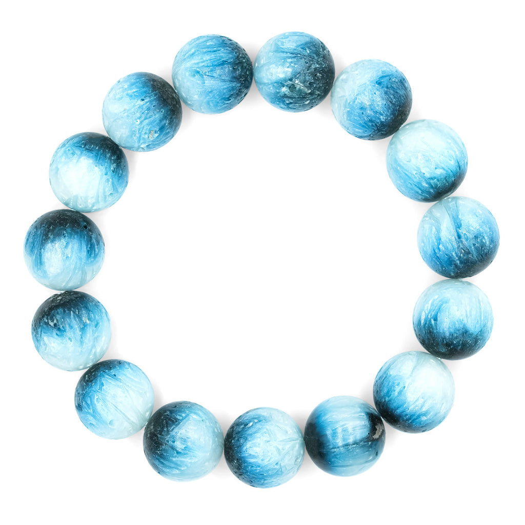 Starborn Blue Ice Glacierite Beaded Elastic Bracelet