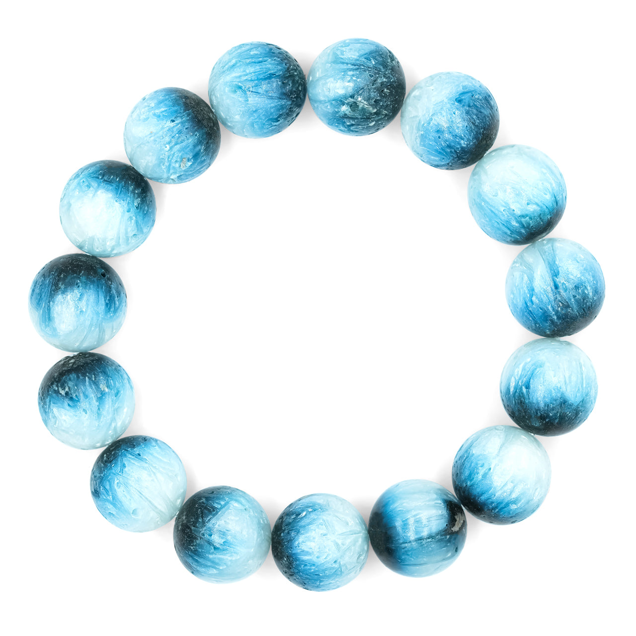 Starborn Blue Ice Glacierite Beaded Elastic Bracelet