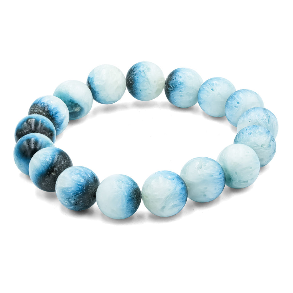 Starborn Blue Ice Glacierite Beaded Elastic Bracelet