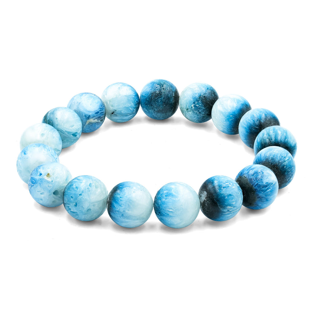 Starborn Blue Ice Glacierite Beaded Elastic Bracelet