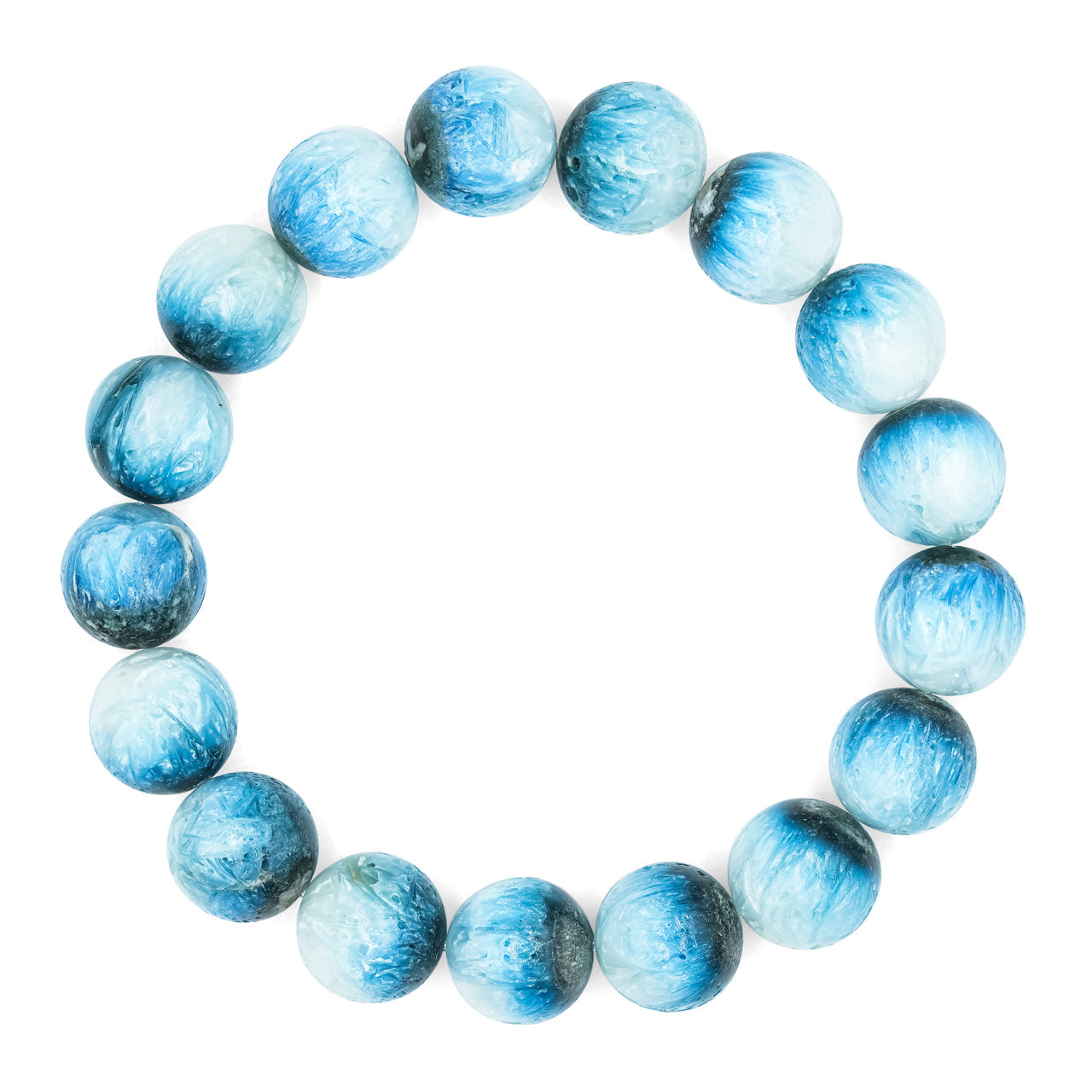 Starborn Blue Ice Glacierite Beaded Elastic Bracelet