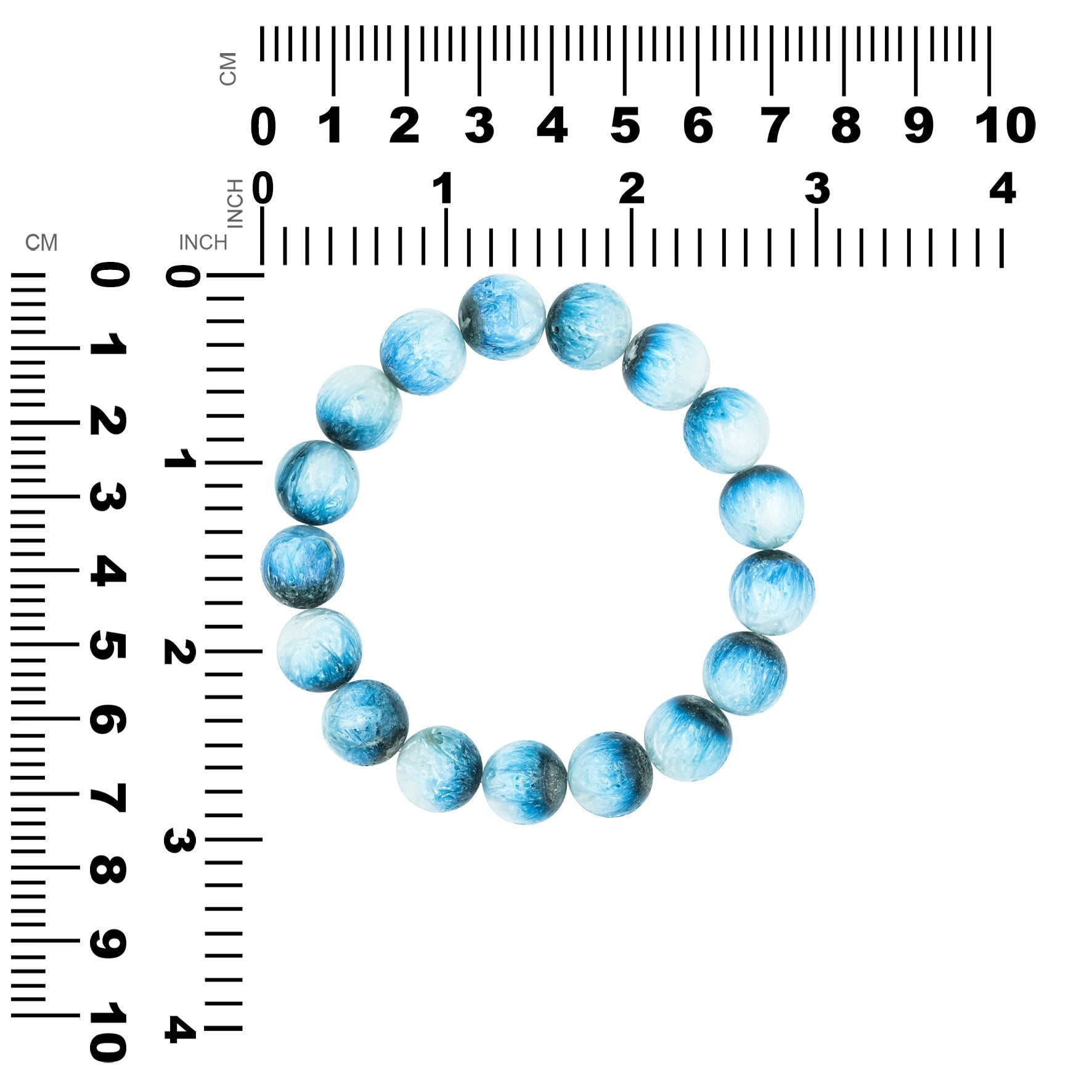 Starborn Blue Ice Glacierite Beaded Elastic Bracelet