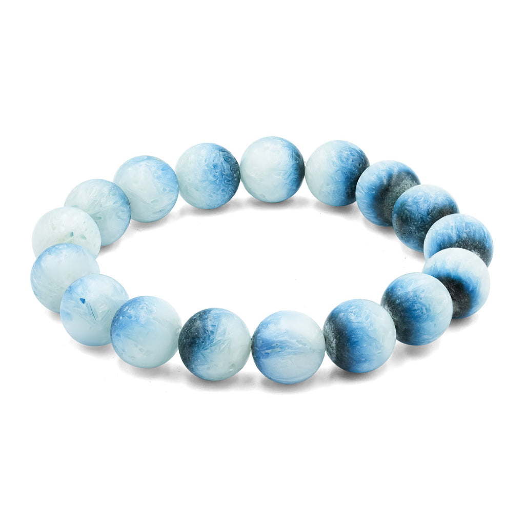 Starborn Blue Ice Glacierite Beaded Elastic Bracelet