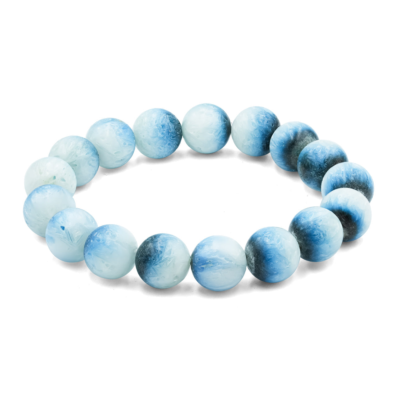 Starborn Blue Ice Glacierite Beaded Elastic Bracelet