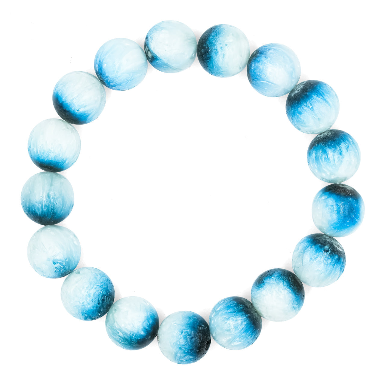 Starborn Blue Ice Glacierite Beaded Elastic Bracelet