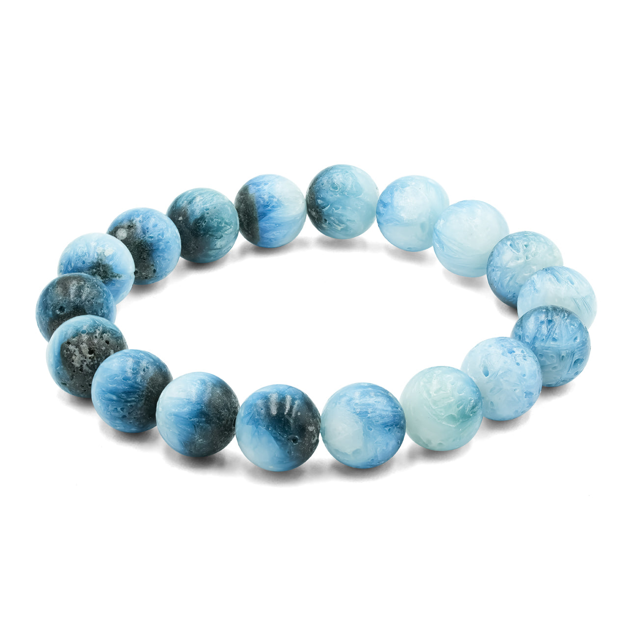 Starborn Blue Ice Glacierite Beaded Elastic Bracelet